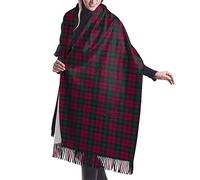 GQWJKSZ Clan Lindsay Tartan Mujer Largo y Ancho Arthur Or Macarthur Clan Family Tartan Cashmere Feel Shawl Wrap Bufanda cálida de Invierno 77x27inch