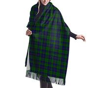 GQWJKSZ Clan Lockhart Tartan Mujer Largo y Ancho Clan Macfarlane Artefacto Rojo Tartán Cachemira Sensación Chal Abrigo Invierno Bufanda Cálida 77x27inch