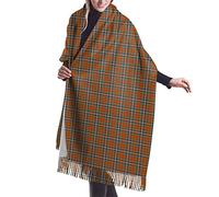GQWJKSZ Clan Macfarlane Red Artifact Tartan Mujer Largo y Ancho Clan Macfarlane Red Artifact Tartan Cashmere Feel Shawl Wrap Bufanda cálida de invierno 77x27 pulgadas