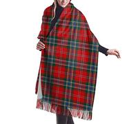 GQWJKSZ Clan Maclean Tartan Mujer Largo y Ancho Clan Somerville Tartan Cashmere Feel Chal Wrap Invierno Bufanda cálida 77x27inch