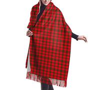 GQWJKSZ Clan Macnab Tartan 6 Bufanda larga y ancha para mujer Clan Matheson Tartan Cashmere Feel Shawl Wrap Bufanda cálida de invierno 77x27 pulgadas
