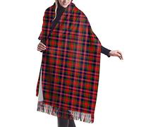 GQWJKSZ Clan Macpherson Tartan Mujer Largo y Ancho Clan Matheson Tartan Cashmere Feel Chal Wrap Bufanda cálida de invierno 77x27 pulgadas