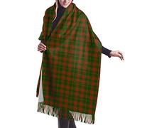 GQWJKSZ Clan Menzies Tartan Mujer Largo y Ancho Clan Hume Tartan Cashmere Feel Chal Wrap Invierno Bufanda cálida 77x27inch
