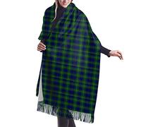 GQWJKSZ Clan Oliphant Tartan Mujer Largo y Ancho Clan Rose Caza Tartán Sensación de Cachemira Chal Abrigo Invierno Bufanda cálida 77x27inch