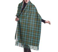 GQWJKSZ Clan Paisley Tartan Mujer Largo y Ancho Clan Rose Caza Tartán Cachemira Sensación Chal Abrigo Invierno Cálido Bufanda 77x27inch