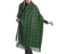 GQWJKSZ Clan Pringle Tartan Mujer Largo y Ancho Clan Rose Caza Tartán Sensación de Cachemira Chal Abrigo Invierno Bufanda cálida 77x27inch