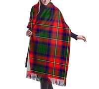 GQWJKSZ Clan Riddell Tartan Mujer Largo y Ancho Clan Forbes Tartan Cashmere Feel Chal Wrap Invierno Bufanda cálida 77x27inch