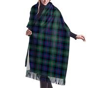 GQWJKSZ Clan Rose Hunting Tartan Mujer Largo y Ancho Clan Rose Hunting Tartan Cashmere Feel Shawl Wrap Bufanda cálida de invierno 77x27 pulgadas