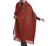 GQWJKSZ Clan Spens Tartan Mujer Largo y Ancho Clan Forbes Tartan Cashmere Feel Chal Wrap Invierno Bufanda cálida 77x27inch