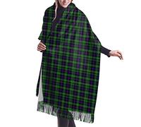 GQWJKSZ Clan Sutherland Tartan 6 Bufanda larga y ancha para mujer Ettrick District Tartan Cashmere Feel Chal Wrap Bufanda cálida de invierno 77x27 pulgadas