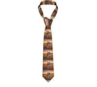 GQWJKSZ Corbata Beagle Lawn Dogs On A Walk Pets Dogs Sunset para hombre delgada para niños Impreso Novedad Divertida para bodas Fiesta de baile