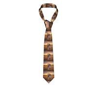GQWJKSZ Corbata Beagle Lawn Dogs On A Walk Pets Dogs Sunset para hombre delgada para niños Impreso Novedad Divertida para bodas Fiesta de baile