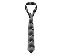 GQWJKSZ Corbata De Hombre 3d Redonda Negro Blanco A Cuadros Traje De Negocios Para Hombre Formal 8 Cm Accesorio De Disfraz Para La Escuela Trabajo Favor De Fiesta Boda