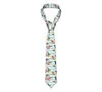 GQWJKSZ Corbata para hombre 3D Pelícanos florales tropicales en traje de negocios a rayas formal 8 cm Accesorio de disfraz para la escuela Trabajo Fiesta Favor Boda