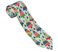 GQWJKSZ Corbatas Para Hombres Ética Divertida Árboles De Navidad Estampado Casual Formal Elegante Corbata Para Hombre 3.15 "/ 8 Cm Para Bodas Fiesta Negocio Trabajo Diario