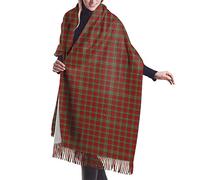 GQWJKSZ Crubin Tartan Plaid Mujer Largo y Ancho Clan Forbes Tartan Cashmere Feel Chal Wrap Invierno Bufanda cálida 77x27inch