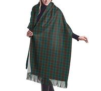 GQWJKSZ Diana Hunting Tartan Plaid Clan Escocés Mujer Largo y Ancho Macleod&Mcleod Clan Tartán Cachemira Sensación Chal Abrigo Invierno Bufanda cálida 77x27inch