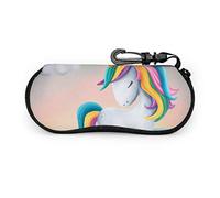 GQWJKSZ Digital Little Cute Unicorn Art cremallera para niños ligero Estuche para anteojos al aire libre