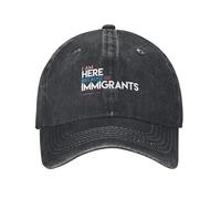GQWJKSZ Estoy aquí por los inmigrantes Gorra de béisbol Todos Somos inmigrantes Gorras de Camionero para Hombres y Mujeres Gorra