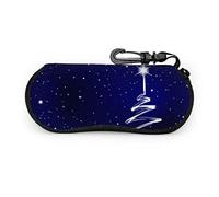 GQWJKSZ Estuche para anteojos, Magical Christmas Night Tree Star Sky Gafas de sol Estuche suave Estuche para anteojos con cremallera de neopreno ultraligero con mosquetón