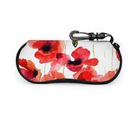 GQWJKSZ Estuche para gafas de sol de lujo con flor de amapola de Color rojo sangre