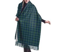 GQWJKSZ Falconer Clan Family Tartan Mujer Largo y Ancho Macinnes Cazando Un Tartán Escocés Original Sensación De Cachemira Chal Envoltura Bufanda Cálida De Invierno 77x27inch