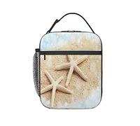 GQWJKSZ Fiambrera aislada con diseño de estrella de mar, relajante en arena, agua de mar, bolsa de almuerzo reutilizable, enfriador Bento