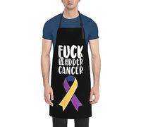 GQWJKSZ Fuck Bladder Cancer Awareness Ribbon Delantal impermeable con 2 bolsillos Chef de cocina Delantales Baberos para cocinar Hornear Pintura Jardinería Aseo