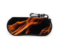 GQWJKSZ Gafas de sol de abstracción onduladas de fuego portátiles con hebilla de bloqueo, bolsa suave, funda de gafas con cremallera de tela de buceo ultraligera