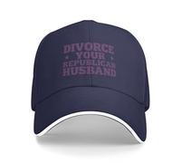 GQWJKSZ Gorra con Frases Divertidas antirrepublicanas y Feministas Que Dicen Divorciate de tu Marido Republicano. Gorras de go