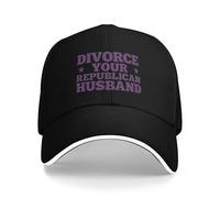 GQWJKSZ Gorra con Frases Divertidas antirrepublicanas y Feministas Que Dicen Divorciate de tu Marido Republicano. Gorras de go