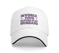 GQWJKSZ Gorra con Frases Divertidas antirrepublicanas y Feministas Que Dicen Divorciate de tu Marido Republicano. Gorras de go
