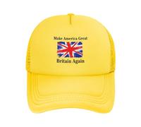 GQWJKSZ Gorra de béisbol Ajustable Personalizada para Adultos Make America Great Britain Again Color Amarillo.