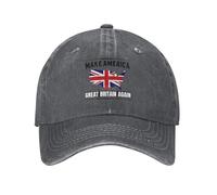 GQWJKSZ Gorra de béisbol Make America Great Britain Again Ajustable y Personalizada para Adultos, Color Gris Oscuro Jaspeado.