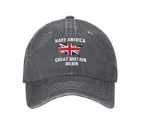 GQWJKSZ Gorra de béisbol Make America Great Britain Again Ajustable y Personalizada para Adultos, Color Gris Oscuro Jaspeado.