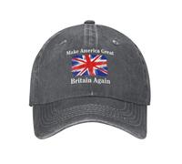 GQWJKSZ Gorra de béisbol Make America Great Britain Again Ajustable y Personalizada para Adultos, Color Gris Oscuro Jaspeado.