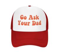 GQWJKSZ Gorra de béisbol Negra con Malla Divertida para el Día del Padre: Pregúntale a tu papá.