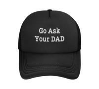 GQWJKSZ Gorra de béisbol Negra con Malla Divertida para el Día del Padre: Pregúntale a tu papá.