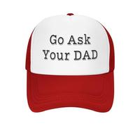 GQWJKSZ Gorra de béisbol Negra con Malla Divertida para el Día del Padre: Pregúntale a tu papá.