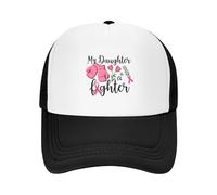 GQWJKSZ Gorra de Camionero Mi Hija es una luchadora, Cinta Rosa guerrera contra el cáncer de Mama, para Hombres y Mujeres.