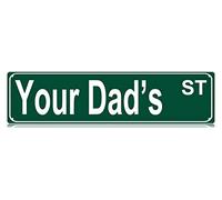 GQWJKSZ Letrero de hojalata Tu papá es mi papá, divertido letrero de metal para pared, ideal para dormitorio, granja, casa, bar, garaje, cueva de hombre, regalo de 10 x 40 cm