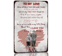 GQWJKSZ Letrero de hojalata vintage To My Love, Érase una vez me convertí en tuyo, Te amo, San Valentín, Pareja mayor, Regalo, Para el hogar, la cocina, el bar, el garaje, Placa de arte de pare