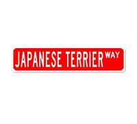 GQWJKSZ Letrero de metal Japanese Terrier Way, estilo vintage, retro, de aluminio, divertido para el hogar, cocina, jardín, pared, patio, café, decoración, 4 x 16 pulgadas