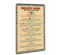 GQWJKSZ Letrero metálico de lata Nguzo Saba, los Siete Principios, de la herencia africana, para decoración de Kwanzaa, 20 x 30 cm