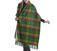 GQWJKSZ Macmillan Old Original Scottish Tartan Mujer Largo y Ancho Allison Variant Clan Family Tartan Cashmere Feel Chal Wrap Bufanda cálida de Invierno 77x27inch