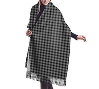 GQWJKSZ Menzies Tartán A Cuadros Negro Familia Escocesa Mujer Largo Y Ancho Macleod&Mcleod Clan Tartán Cachemira Sensación Chal Abrigo Invierno Bufanda Cálida 77x27inch