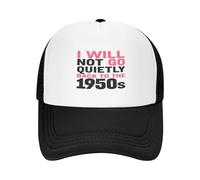 GQWJKSZ No volveré en Silencio a los años 50. Gorra de béisbol Tipo Camionero para Hombre y Mujer, Ajustable, con Cierre a Presi