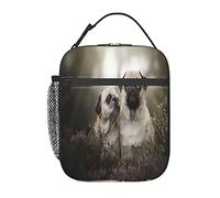 GQWJKSZ Pug Dogs Family Bokeh Madre y Cachorro Perros Mascotas Bolsa de almuerzo, Caja de almuerzo aislada duradera Bolsa de mano reutilizable para adultos Bolsa refrigeradora reutilizable