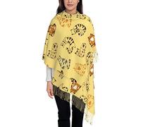 GQWJKSZ Varios Gatos Meditaciones Chales Bufandas Suaves Cálidas Para Hombres Y Mujeres, Chal De Pashmina Envolturas De Mantón Largo Y Cálido Bufandas Con Flecos Para Invierno 78x29 Pulgadas