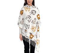 GQWJKSZ Varios gatos meditaciones chales hombre mujer bufandas suaves cálidas, mantón de pashmina envuelve mantón largo y cálido bufandas con flecos para invierno 78x29 pulgadas